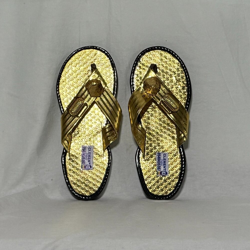 Elegant Gold and Black Women African slippers (brand new)